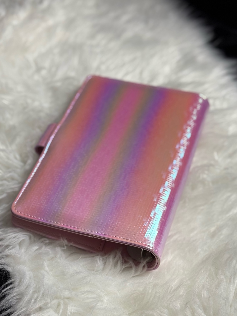 Pink shimmer faux leather binder/ budget binder A6 - Picture 3 of 4